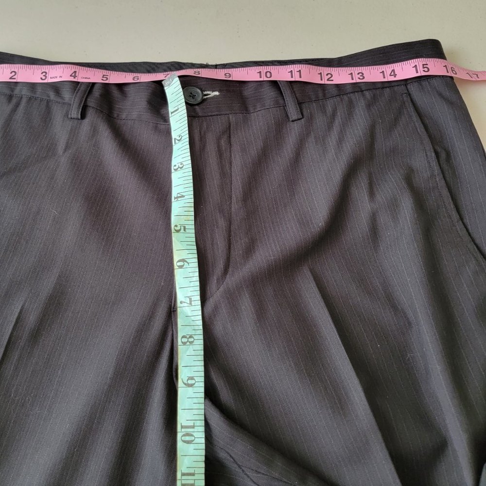 Sons of Intrigue Mens Chambers Dress Pants Straight Fit Pinstripe Black 33x30 - Picture 7 of 12